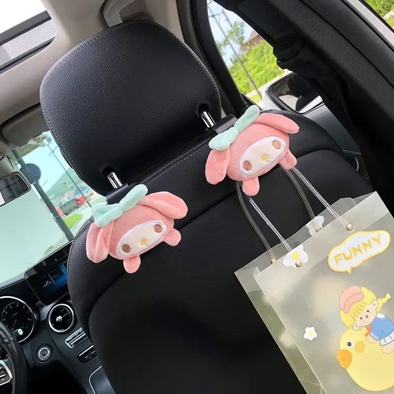 Sanrio My Melody Car Multi-function Hook Cute Cinnamon Dog Pudding Dog Car Seat Rear Storage Invisible Car Small Hook Interior