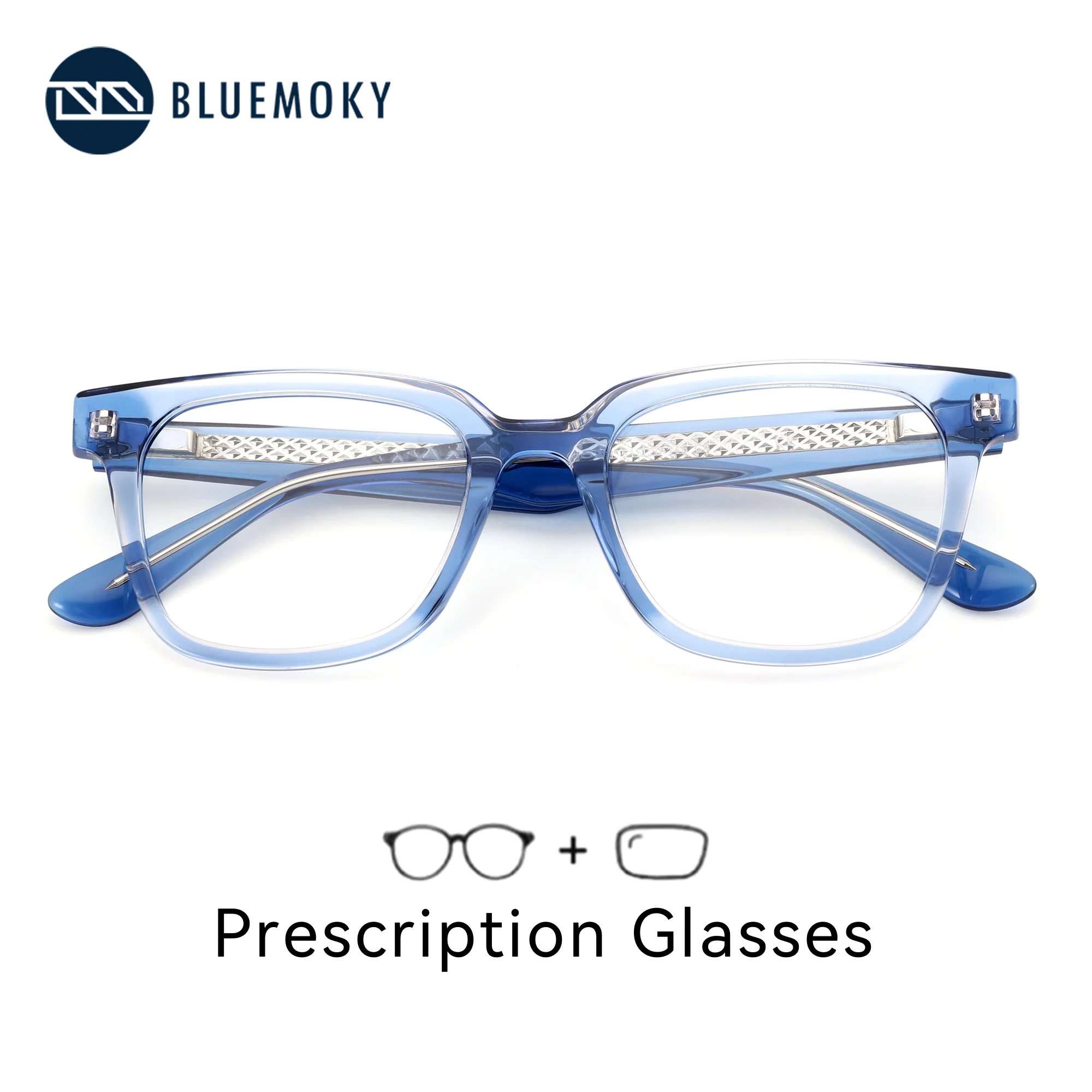 

Модные квадратные очки BLUEMOKY M размера для мужчин, стильная ацетатная оправа с защитой от синего света и фотохромными линзами