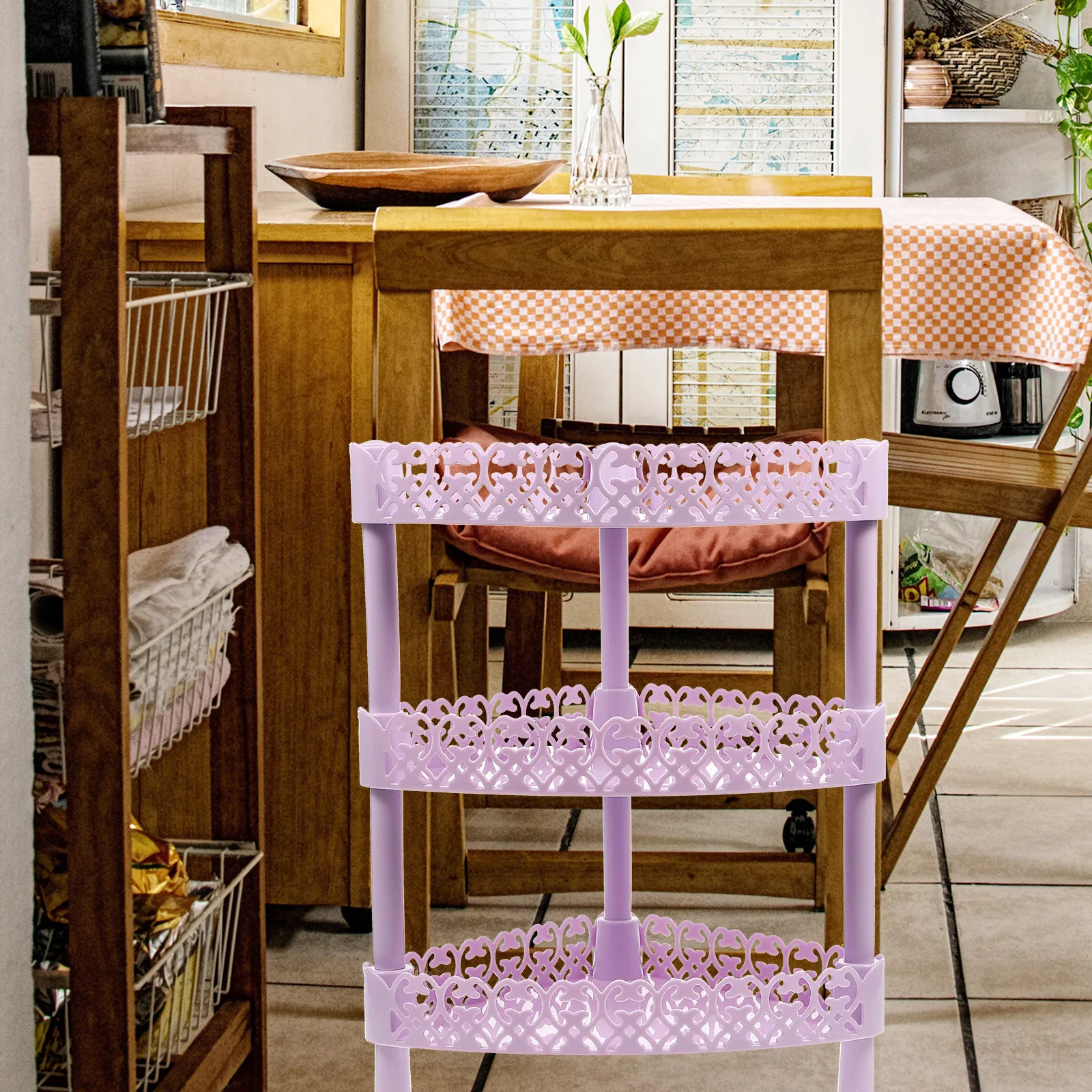 3-Layer Triangle Plastic Corner Shelf Organizer for Bathroom, Kitchen & Desk Storage