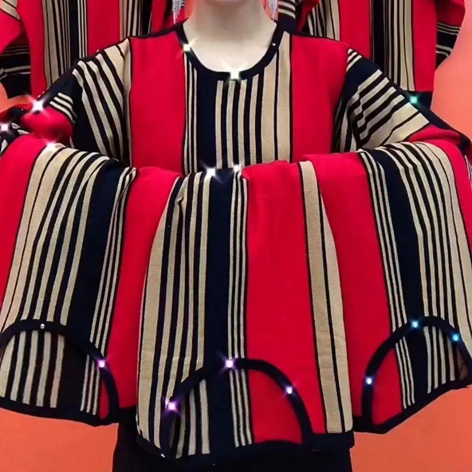 

Свитер с крыльями летучей мыши больших размеров, весенний новый свободный базовый слой, топ для женщин среднего возраста и ли, круглый трикотаж Ne Long Sve...