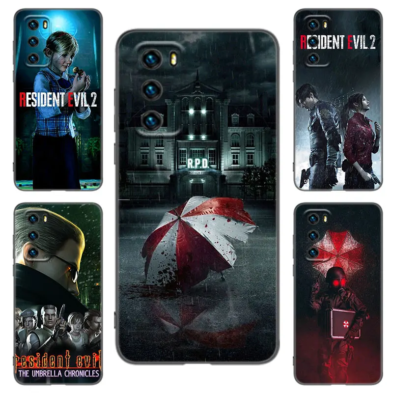 R-RESIDENT GAME EVILS Black Phone Case For Huawei P8 P9 P20 P30 P40 Mate 8 9 10 Lite 20 30 P50 Pro Plus 20X P Smart 2020