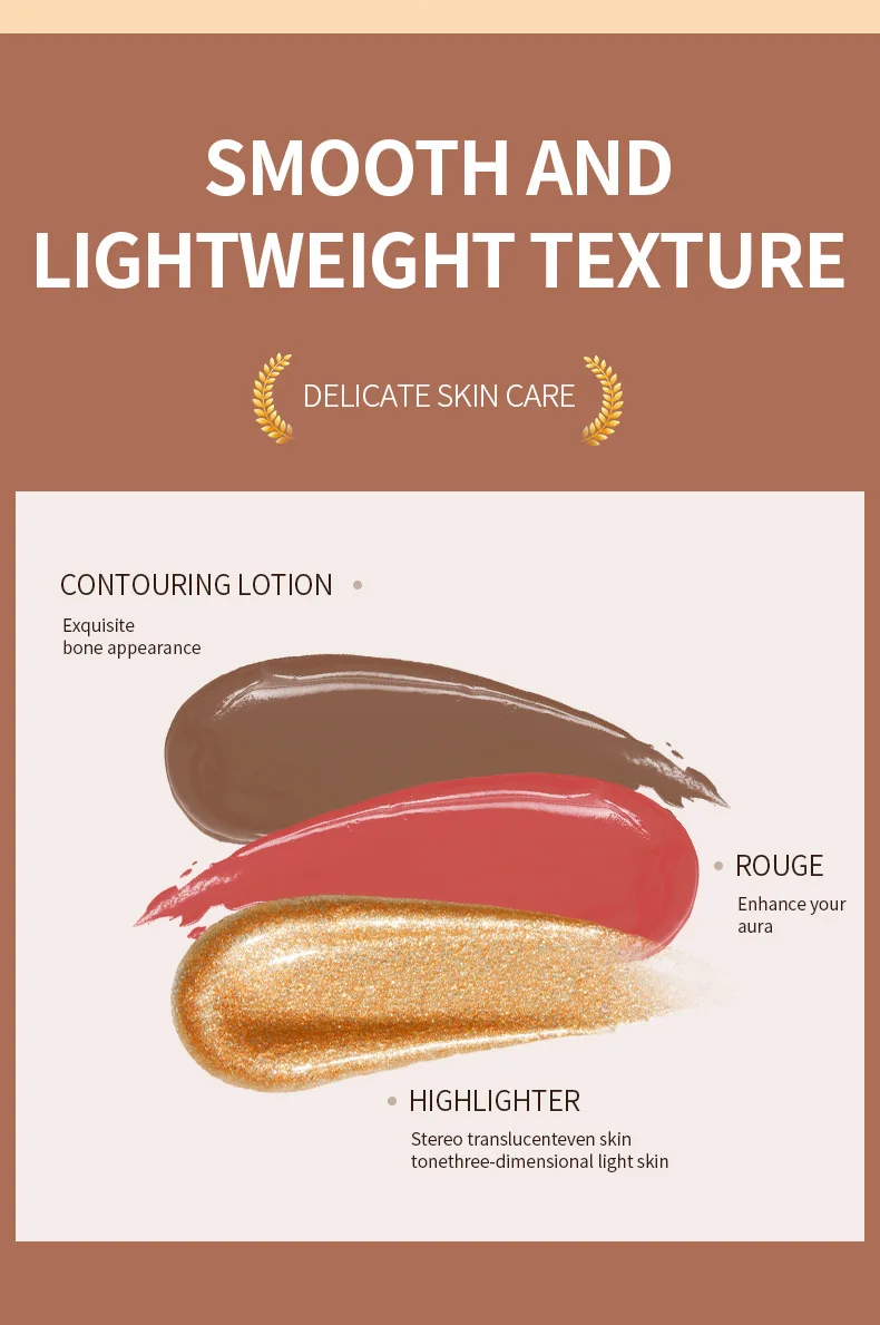 Colorete de contorno bronceador en crema Natural, colorete líquido para cara, tinte para ojos y mejillas, barra de colorete, resaltador de maquillaje, brillo cosmético para mejillas