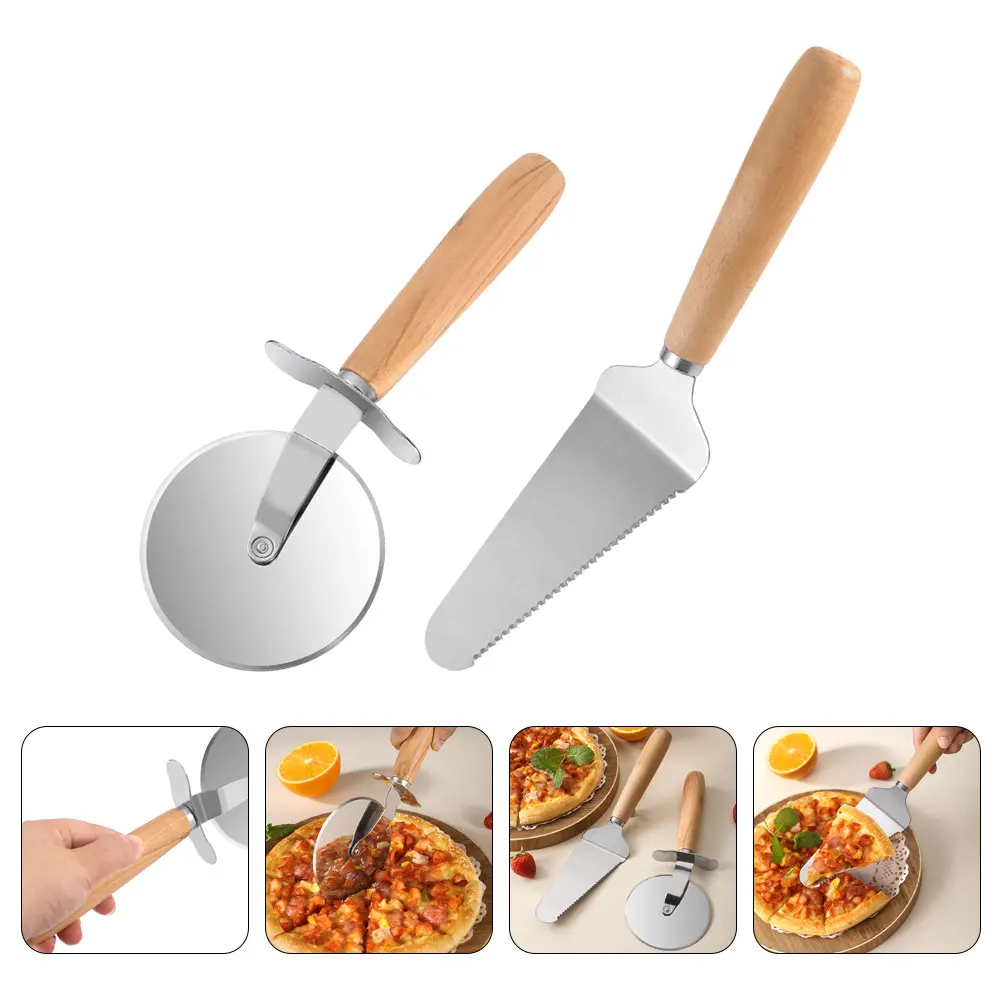 

2 Pieces Stainless Steel Pizza Cutter Smooth Surface Ideal Restaurants Pizzerias Kitchen S wich Baking Tools Accessories Slicer