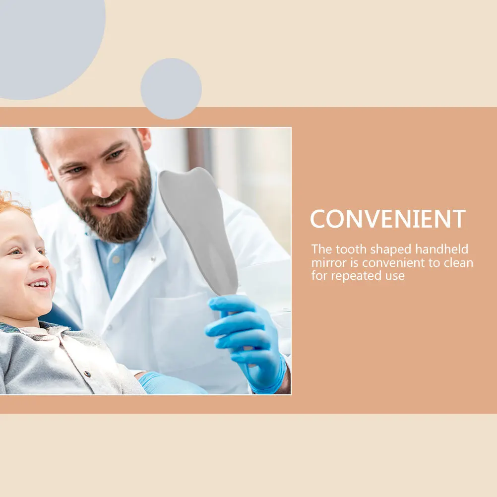 

2Pcs Tooth Design Handheld Makeup Mirrors Small Portable Mirror Durable Vanity Mirror for Women Dental Mirrors