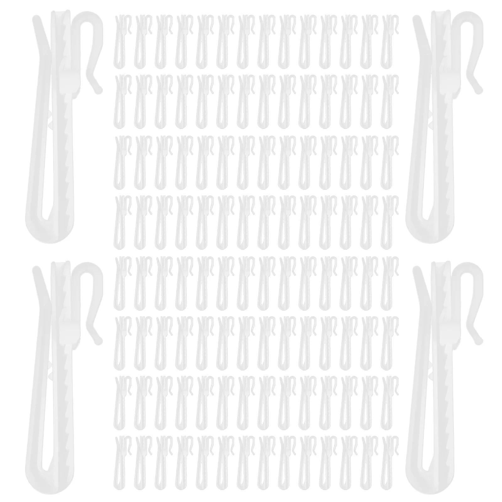 

100Pcs Plastic Curtain Hooks Adjustable Drapes Pin Strong Texture Rustproof for Home Window Door Hanging Decoration