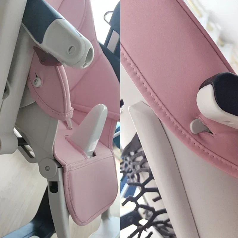 Bantal kulit kereta dorong bayi, sarung kursi makan bayi, penutup kulit PU, spons komposit, aksesori sarung kursi