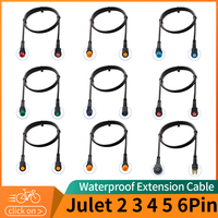 Julet Ebike Cable2 3 4 5 6Pin Conversion Convert Line Waterproof Extension Cable for Throttle Display Ebrake Light
