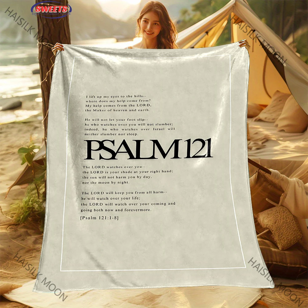 6 حجم مزامير الكتاب المقدس المسيحي الدافئة والملهمة طباعة البطانيات أريكة مكتب غرفة نوم بطانية سوبر لينة ومريحة هدية دافئة