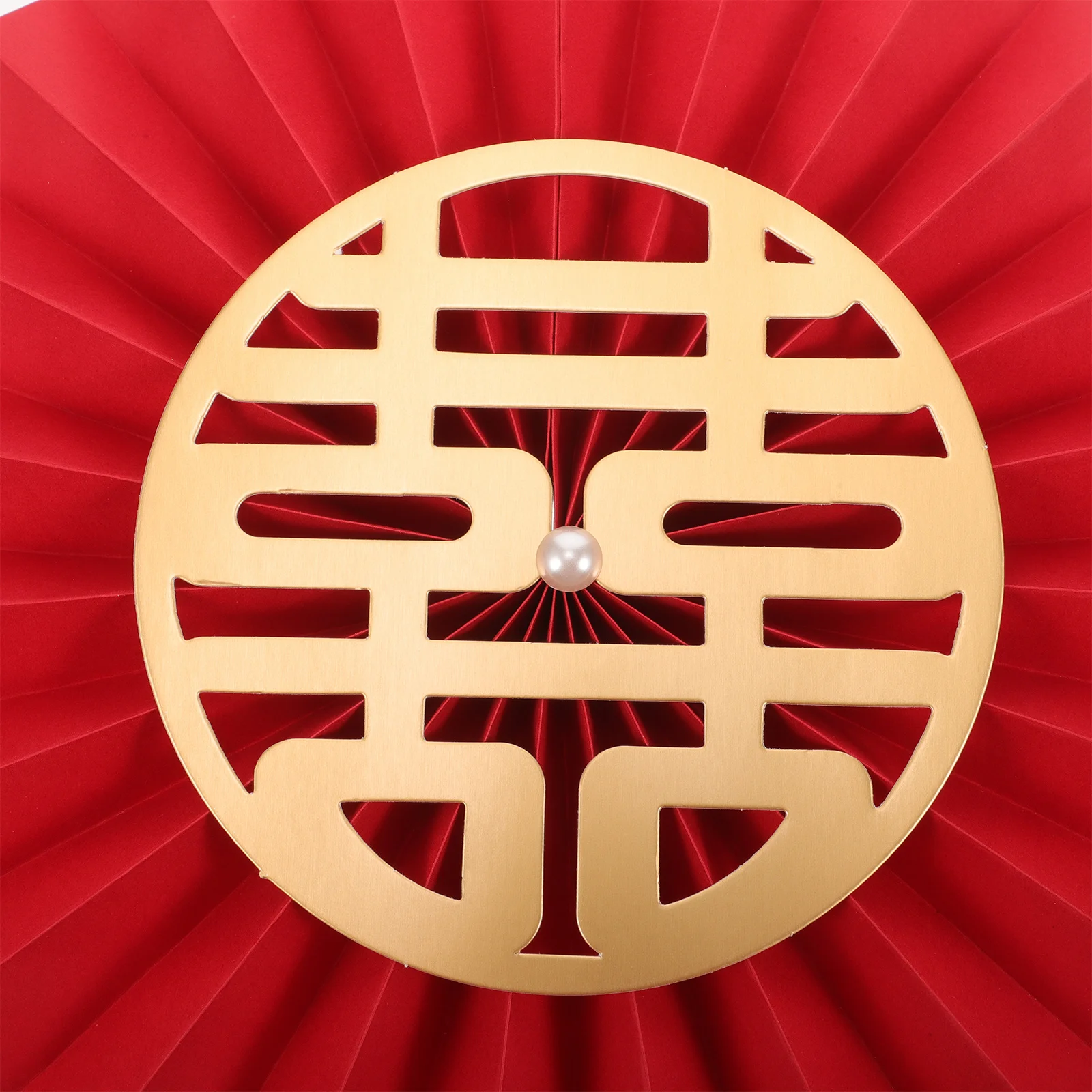 

6Pcs Chinese Wedding Fan Flowers Red Paper Fan Flower Party Decoration Elegant Hanging Ornament Wedding Ornament