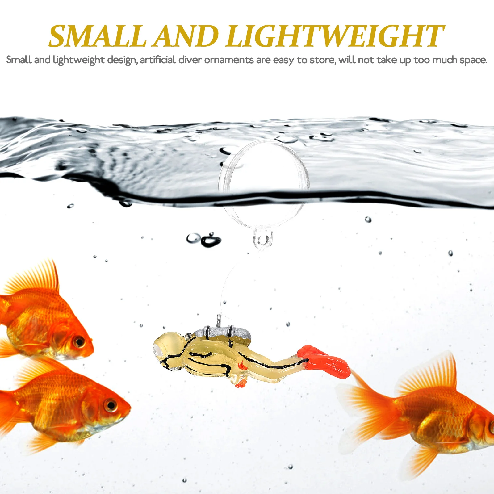 

Glow in Dark Diver Decorations Resin Floating Aquarium Ornaments Fish Tank Accessories Unique Landscape Fish Tank Supplies