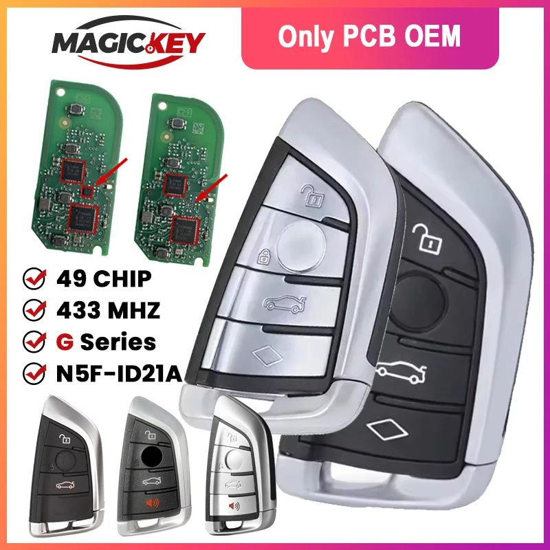 

MAGICKEY N5F-ID21A OEM PCB Smart Remote Key ID49 Chip 434MHz for BMW 3 5 6 7 X3 X5 X7 G Series G20 G30 G32 G01 G02 G08 G11