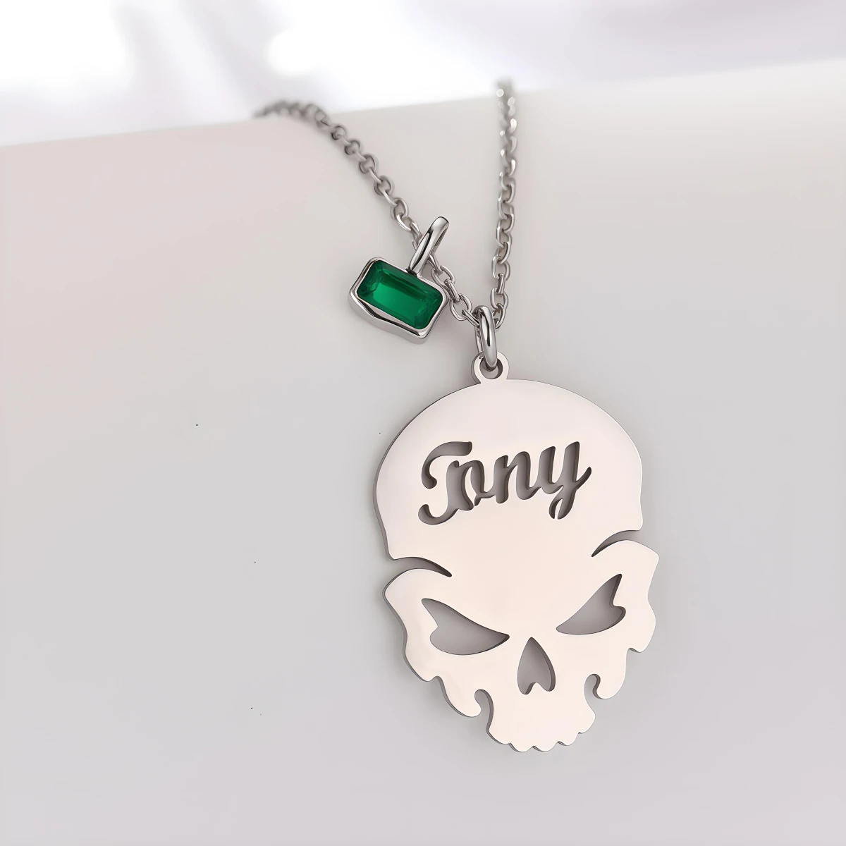 

Chandler Custom Name Stainless Steel Skull Pendant Necklaces For Women Men Jewelry Gothic Party Gifts
