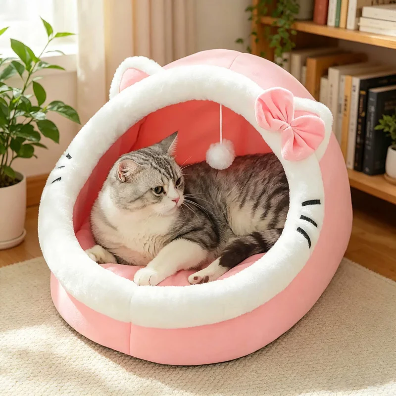 Cama Universal para Gatos para Todas as Estações, Casa para Gatos, Cama Macia e Confortável para Animais de Estimação, Cama para Cães, Saco de Dormir para Filhotes, Tenda, Cesto, Casa, Artigos para Animais de Estimação