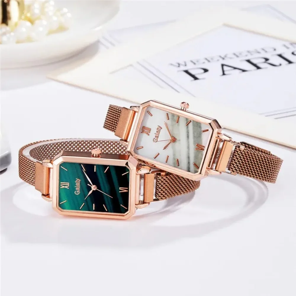 Women Watches Square Ladies Quartz Watch Bracelet Set Green Dial Simple Luxury Women Watches Часы Женские Наручные Reloj Mujer