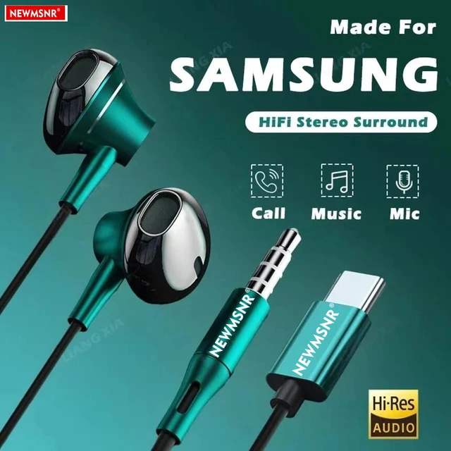 Słuchawki Type C i 3.5mm HiFi Bass Stereo z regulacją głośności, zestaw słuchawkowy z mikrofonem HD, przewodowe słuchawki douszne do iPhone 15-17 / serii Samsung.