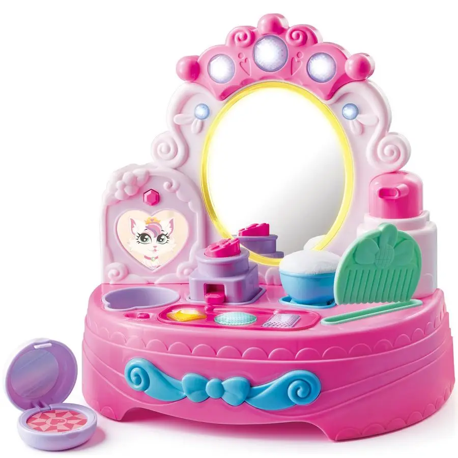 

Интерактивный игровой набор для малышей: туалетный столик и зеркало, музыкальный зеркальный набор с 40 звуками и музыкой, развивающая игрушка-зеркало, C