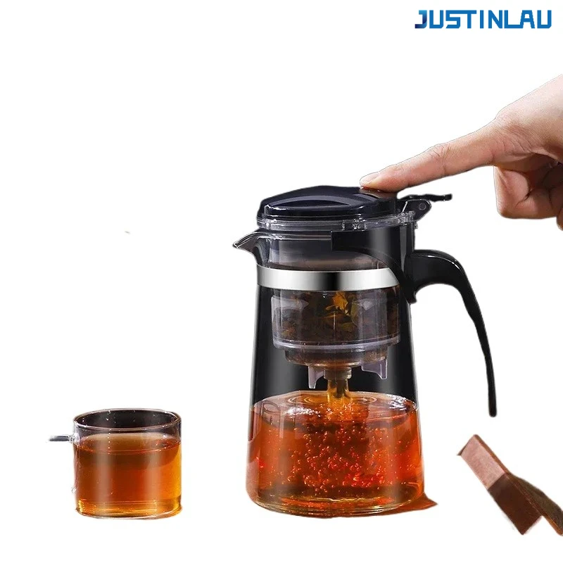 JUSTINLAU Glas Kaffeekanne Drücken Sie Zu Filtern Tee Wasser Separator Haushalt Büro Filter Tee Maker Kung Fu Teegeschirr Urlaub Teekanne