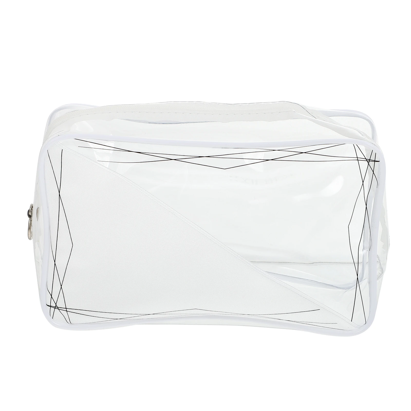 

Bag Transparent PVC Toiletry Storage Travel Waterproof White R om Logo Makeup ganizer Large Space Pouch