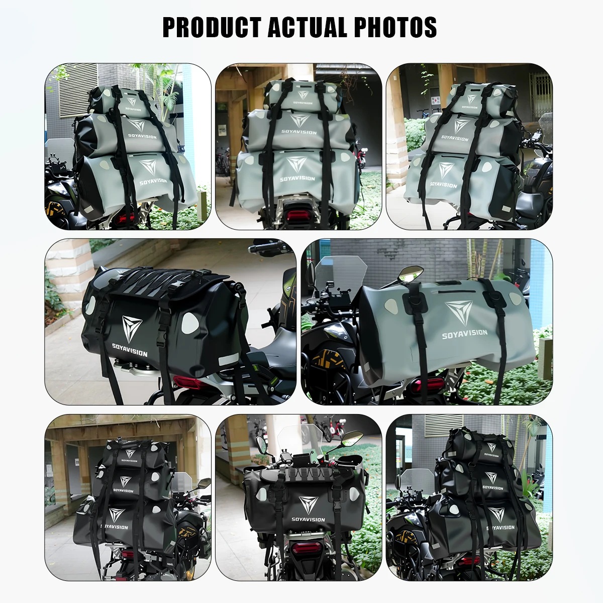 Motorcycle Tail Saddle Bag Waterproof Dry Reflective Motor Back Seat Pannier Backpack Travel Luggage 20L/40L/50L/66L/70L/100L