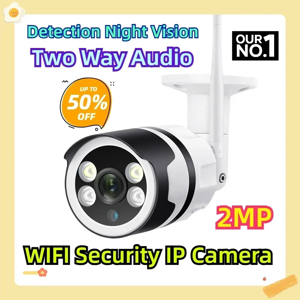 

WIFI Security IP Camera 2MP Outdoor Human Detection Night Vision Two Way Audio Wireless CCTV Surveillance Camera