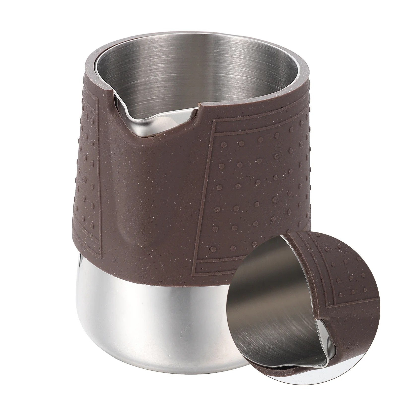 Stainless Steel Milk Frother Cup Protective Sleeve Easy Clean Rustproof Heatresistant Kitchen Gadget Frothing Pitcher