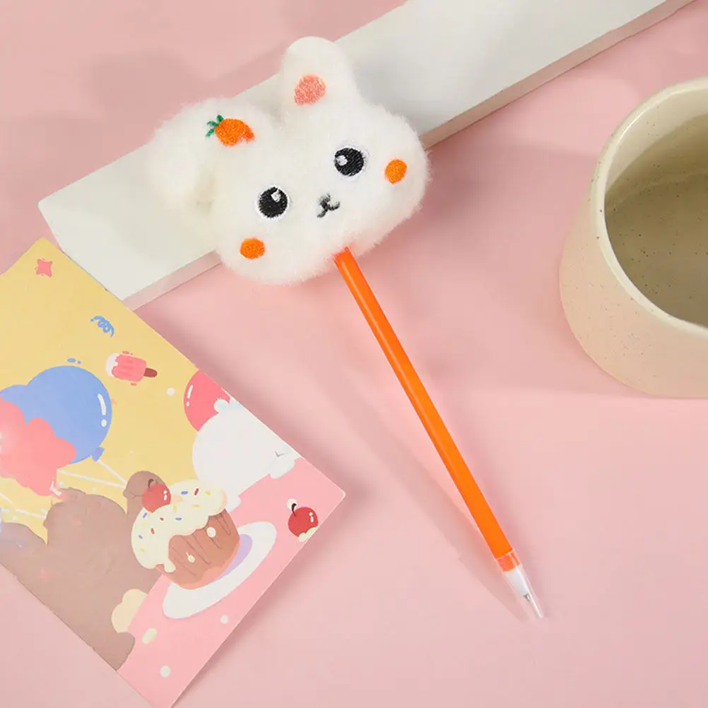 

Набор из 3 милых ручек-кроликов: удобные ручки в форме плюшевого зайчика с плавным письмом, для офиса и школы, портативные шариковые ручки