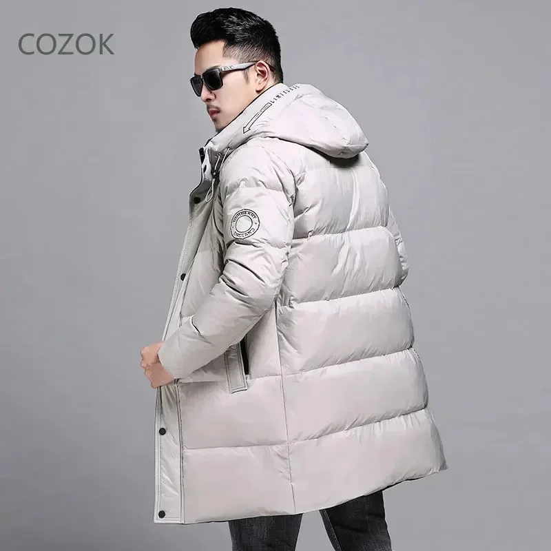 Warme Winter Donsjassen Herenjack 2025 Lange Designerkleding Luxe 90 Procent Ganzenvulling Casual Windbrea Met Capuchon