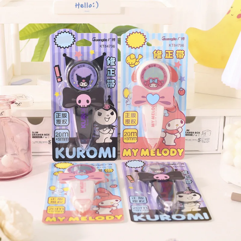 2pcs Sanrio Correction Tape Kuromi My Melody Student White Out Corrector Tools Stationery Office School Supplies