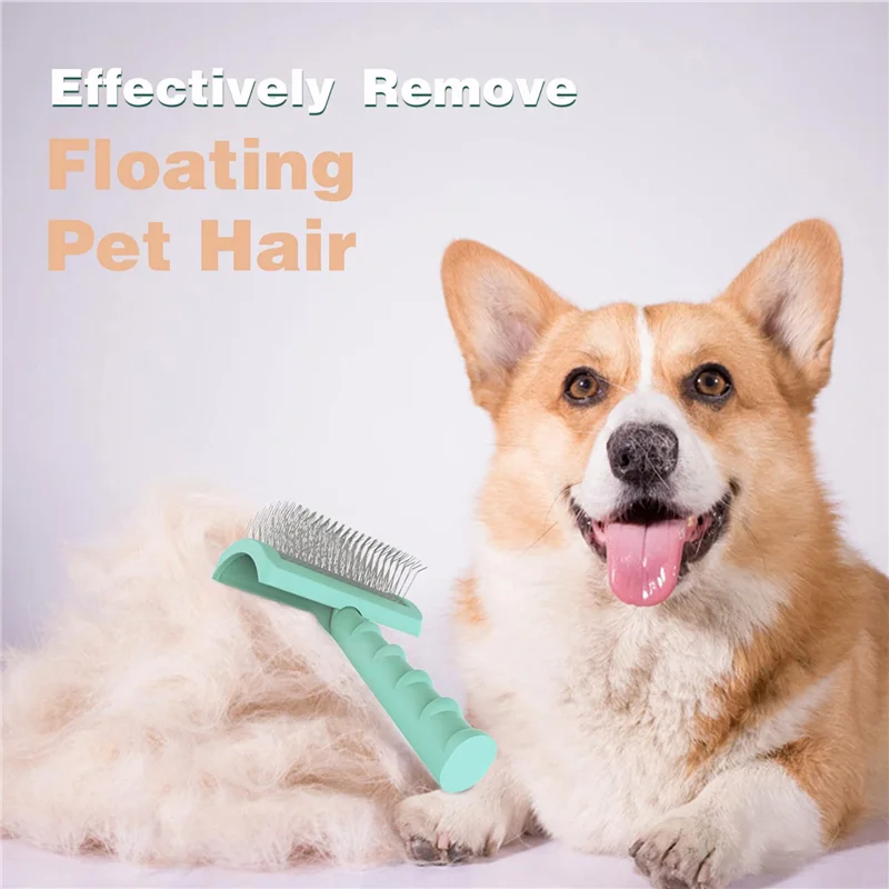 

B84B-4X Firm Slicker Brush For Dogs- Extra Long Pin Slicker Brush For Large Dog Pet Grooming Wire Brush(Green)