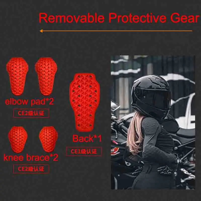 Women Summer Motorcycle Jacket CE Approved Motorcycle Body Armor Motocross Motorbike Protection Moto Racing Jacket Clothing