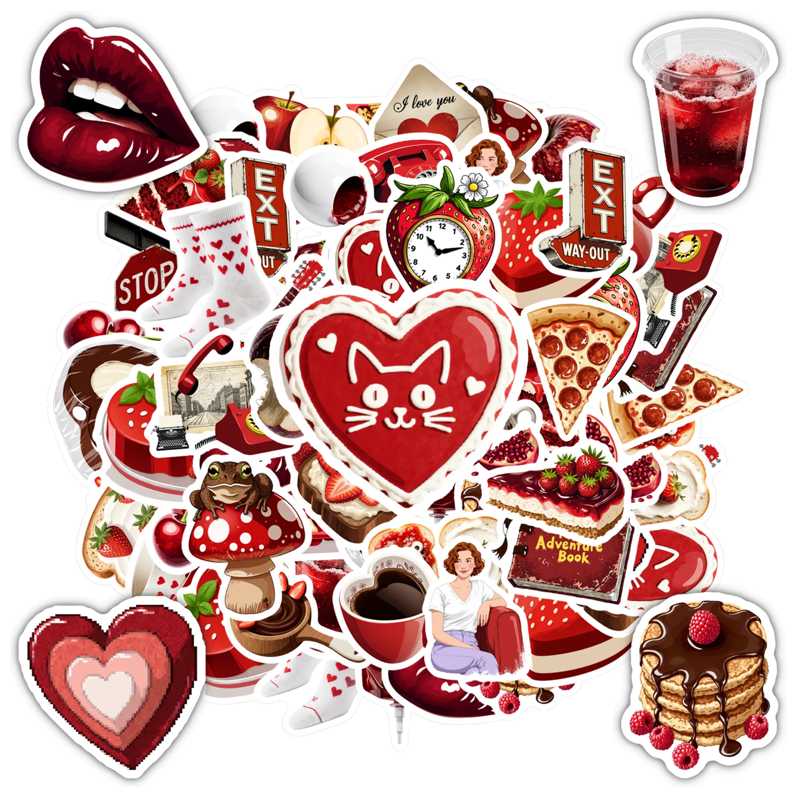 

35 шт., милые наклейки для еды, красочные канцелярские наклейки с любовью, игрушки для ноутбука, мотоцикла, багажа, телефона, тетради «сделай сам»