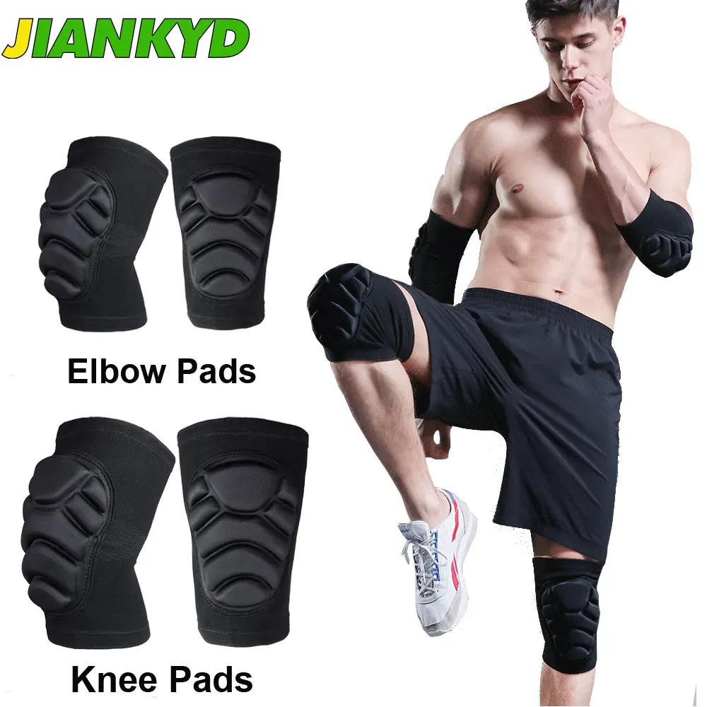 

1Pair Knee Elbow Pads, Thick Sponge Collisioned Kneepads, Protective Knee Support Sleeve for Running Basketball Football Cycling