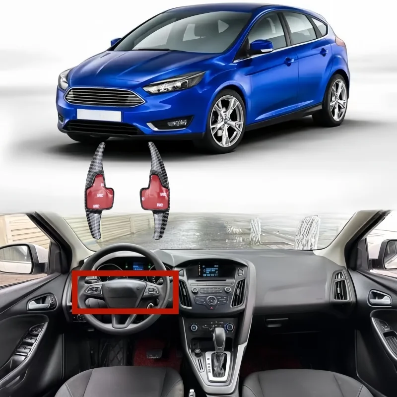 

Автомобильные аксессуары для Ford Focus 3 MK3 2015 2016 2017 2018, ABS Sport, красное углеродное волокно, рулевое колесо, переключение передач
