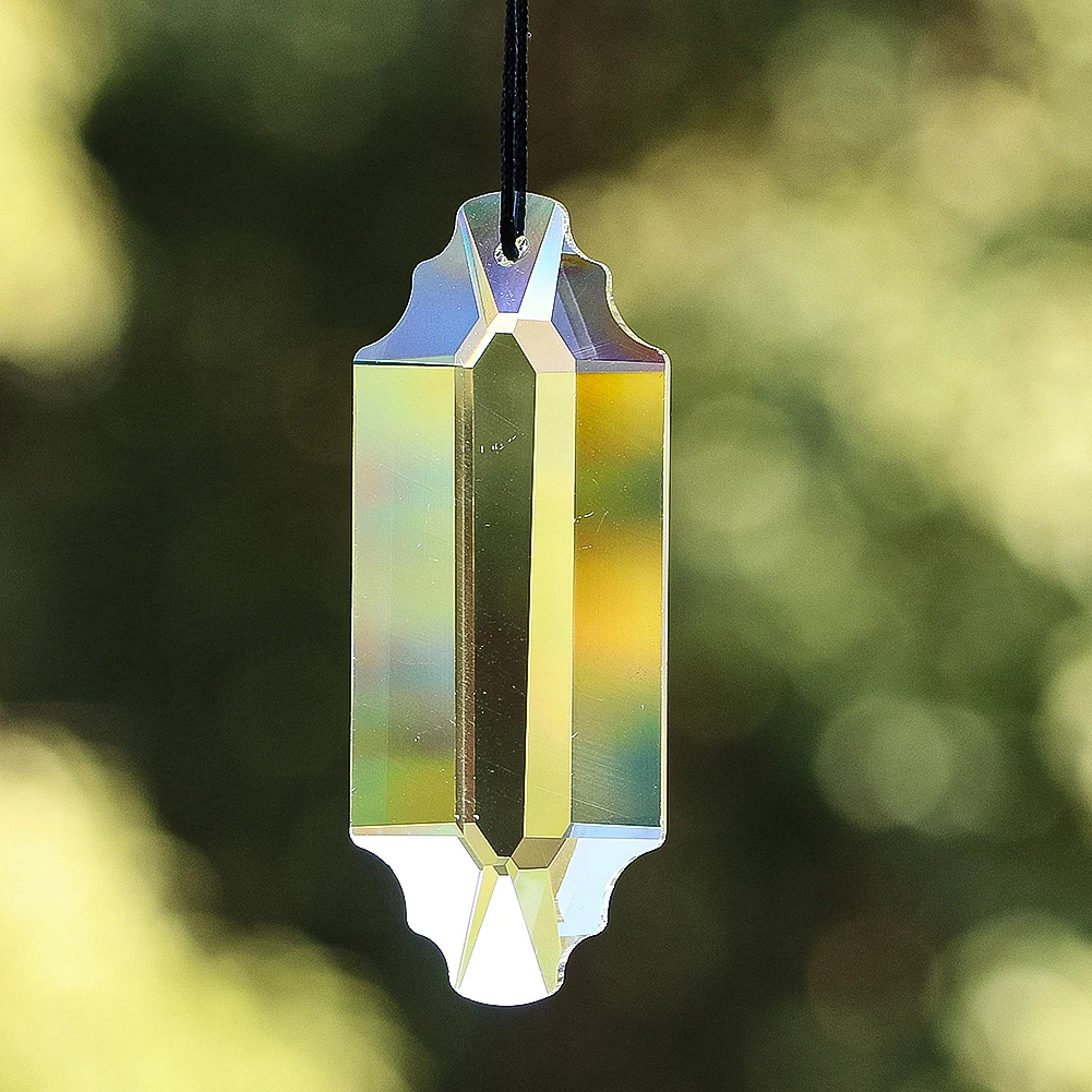 Double Head Crown Prism Crystal Pendant Scalloped Gold Plated Glass Chandelier Outdoor Garden Decoration