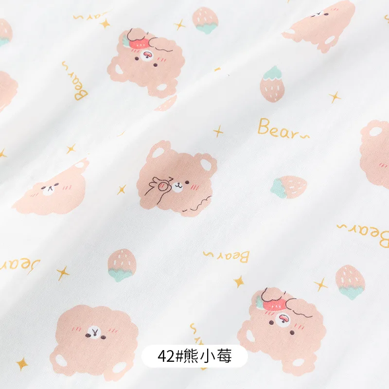 1x1.5 Meter Cartoon Animal Cotton Infant Class A Fabric Print Cloth Sewing Quilting Fabric for Needlework DIY Handmade Material