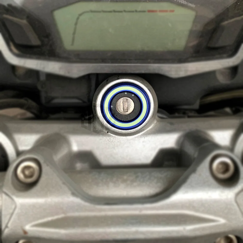 Motorcycle CNC Luminous Key Ring Hole Ignition Switch Cover Circle Cap For Yamaha YZF R15 V3 R25 R1 R3 R125 R6 R15M Accessories