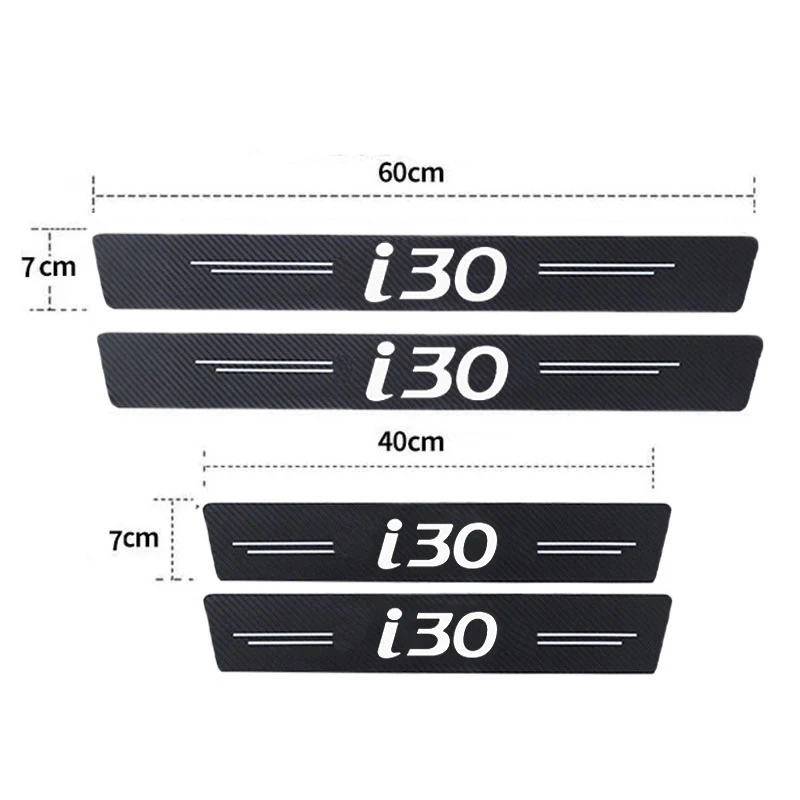 Car Guard Decals for HYUNDAI I30 Sill Door Trunk Threshold Protector Anti Scratch Strip Sticker Kick Plate Water Proofing Film