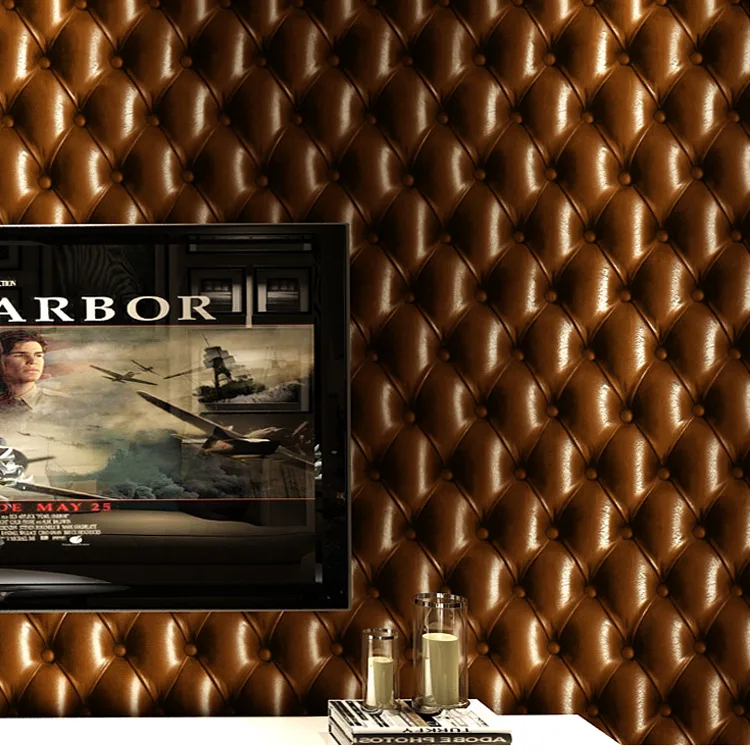 الفاخرة النمط الأوروبي ثلاثية الأبعاد تنقش فو الجلود لينة جدار غطاء خلفية للتلفزيون حائط الخلفية غرفة نوم غرفة المعيشة مدخل Cin #4