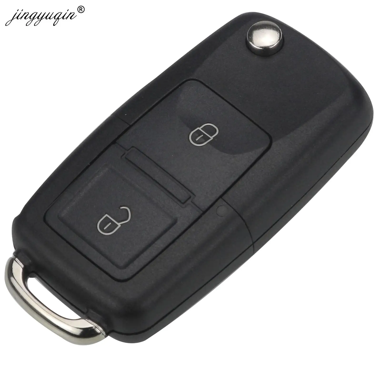 jingyuqin 50pcs Folding Car Remote Flip Key Shell Fob For VW Jetta Golf Passat Beetle Polo Bora 3 Buttons Key Case