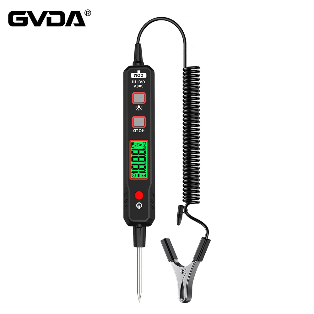 Gvda Caneta Detectora de Tensão de Carro Testador de Linha Elétrica Resistência dc 100v Ncv Caneta de Teste de Circuito de Manutenção de Falhas de Carro