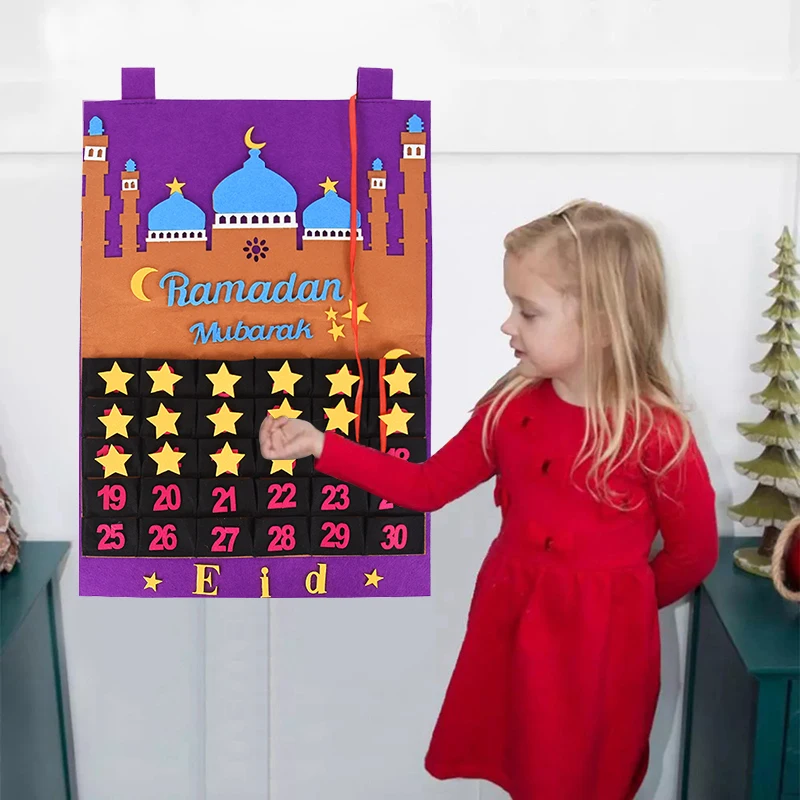Ramadan Countdown Advent Calendar Eid Calendar Ramadan Mubarak Decorations For Kids Gift Home Wall Decor