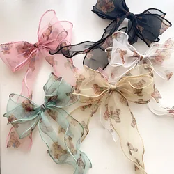 Bear Organza Cartoon Ribbon Chiffon Silk Wave Packaging Tape Hair Bow Making Supplies Party and Halloween Crafts 40mm 70mm 20Yar
