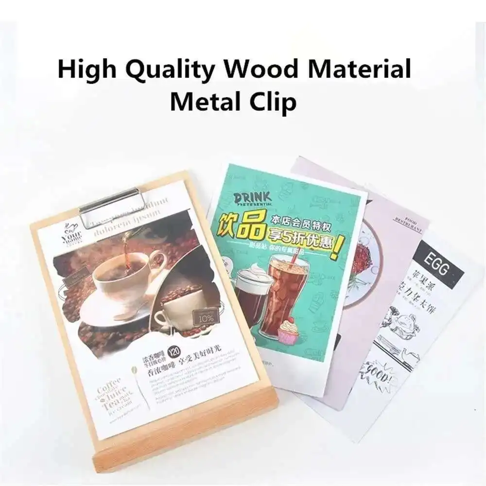 A5 Menu Holder Clipboard Stand Table Wedding Menu Holder Stand Folder Restaurant Menu Book Cover Board