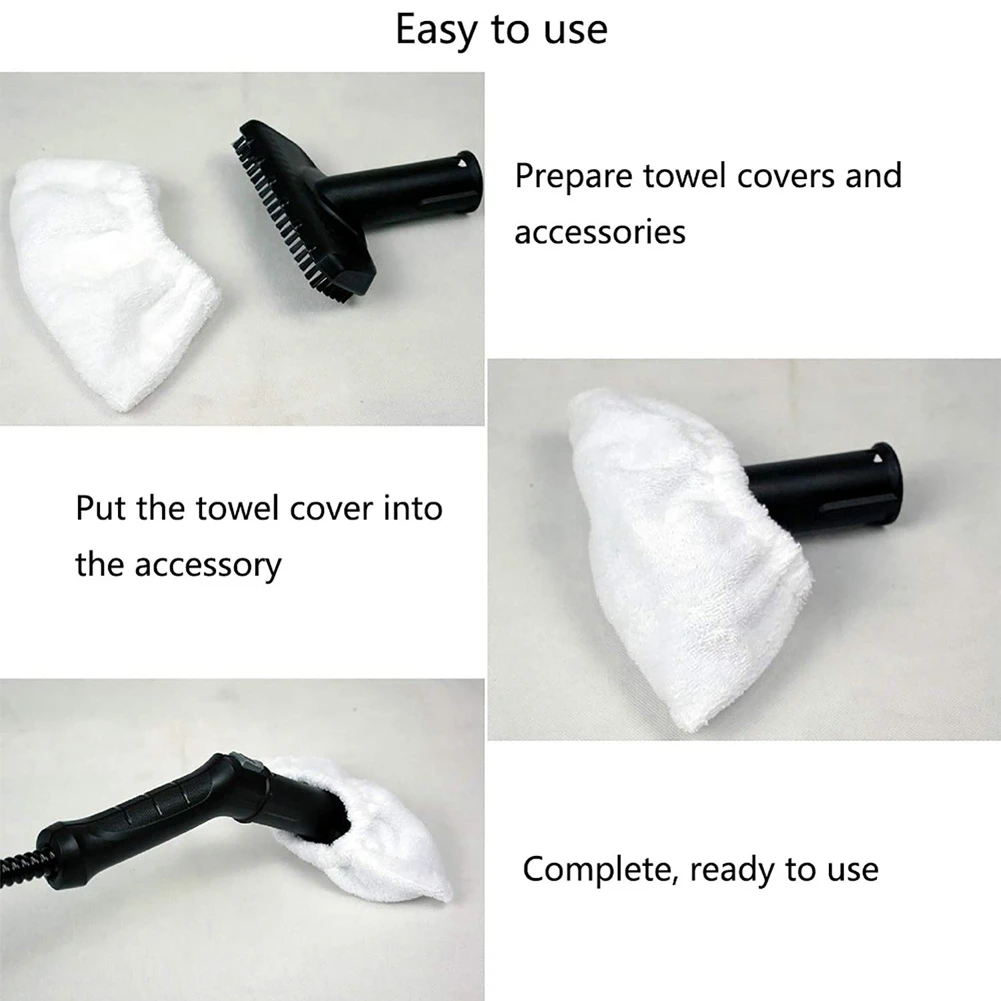 

4 Pcs Microfiber Cover Set for Hand Nozzle EasyFix Steam Cleaner SC1, SC2, SC3, SC4, SC5