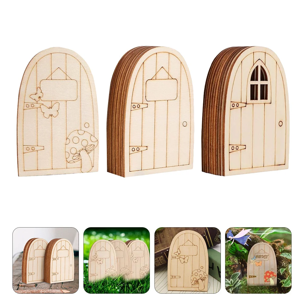 

30Pcs Home Elf Decoration Wood Cutout Hut Shape Slices Double Sided Wooden Pieces DIY Craft Supplies Wood House Slice Ornament