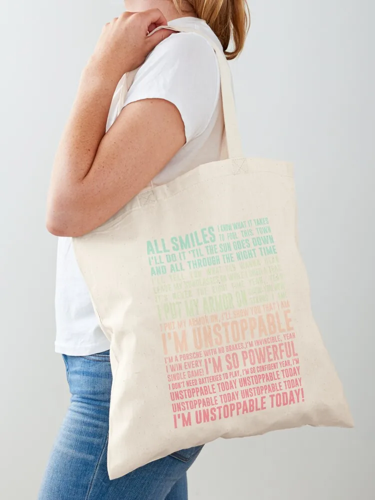 

UNSTOPPABLE - SIA - music lyrics Tote Bag eco bag folding custom bags tote bag canvas cloth woman