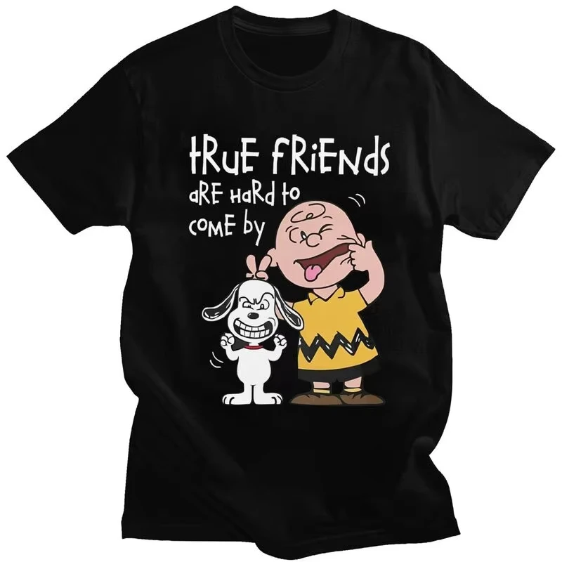 مخصص لطيف الكرتون سنوبي تي شيرت الرجال 100% القطن المحملة القمم التي شيرت عادية تي شيرت الملابس