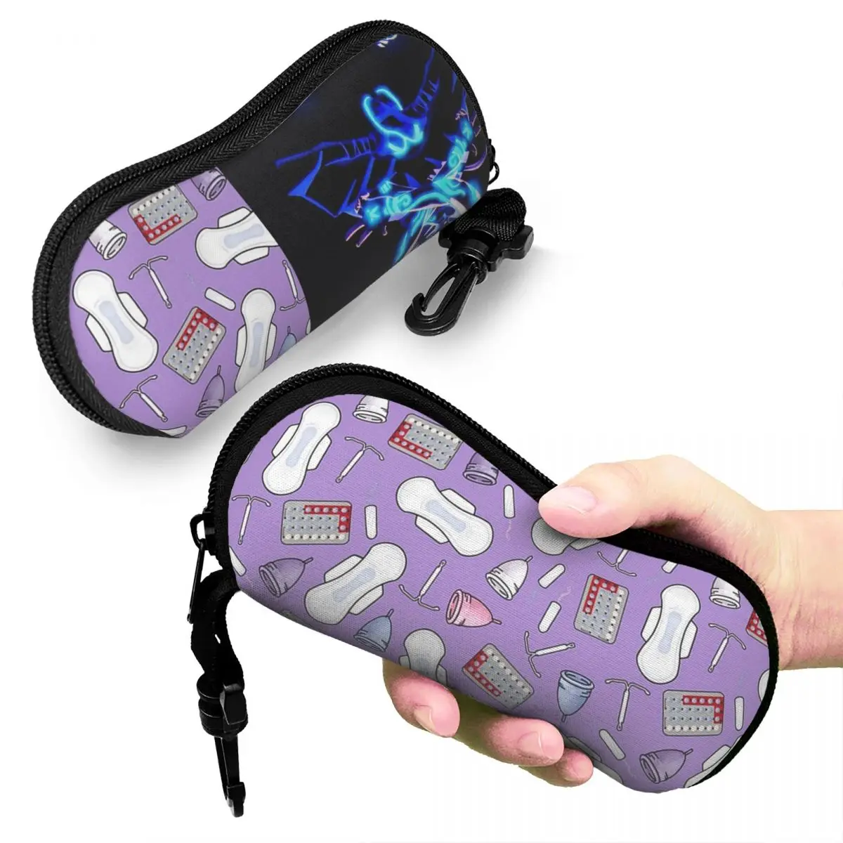 

Защита периода, PMS, готовый фиолетовый футляр для очков, портативная коробка для солнцезащитных очков, женская и мужская мягкая сумка для очков, сумка