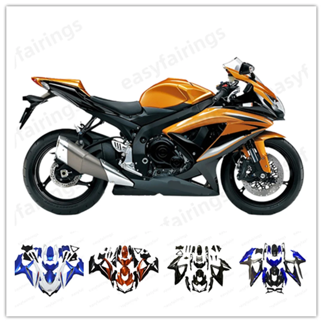Motorcycle Full Fairing Kit ABS Injection Bodywork For GSXR600 GSXR750 K8 2008 2009 2010 Pre‑Drilled Complete Fairings Shell Set