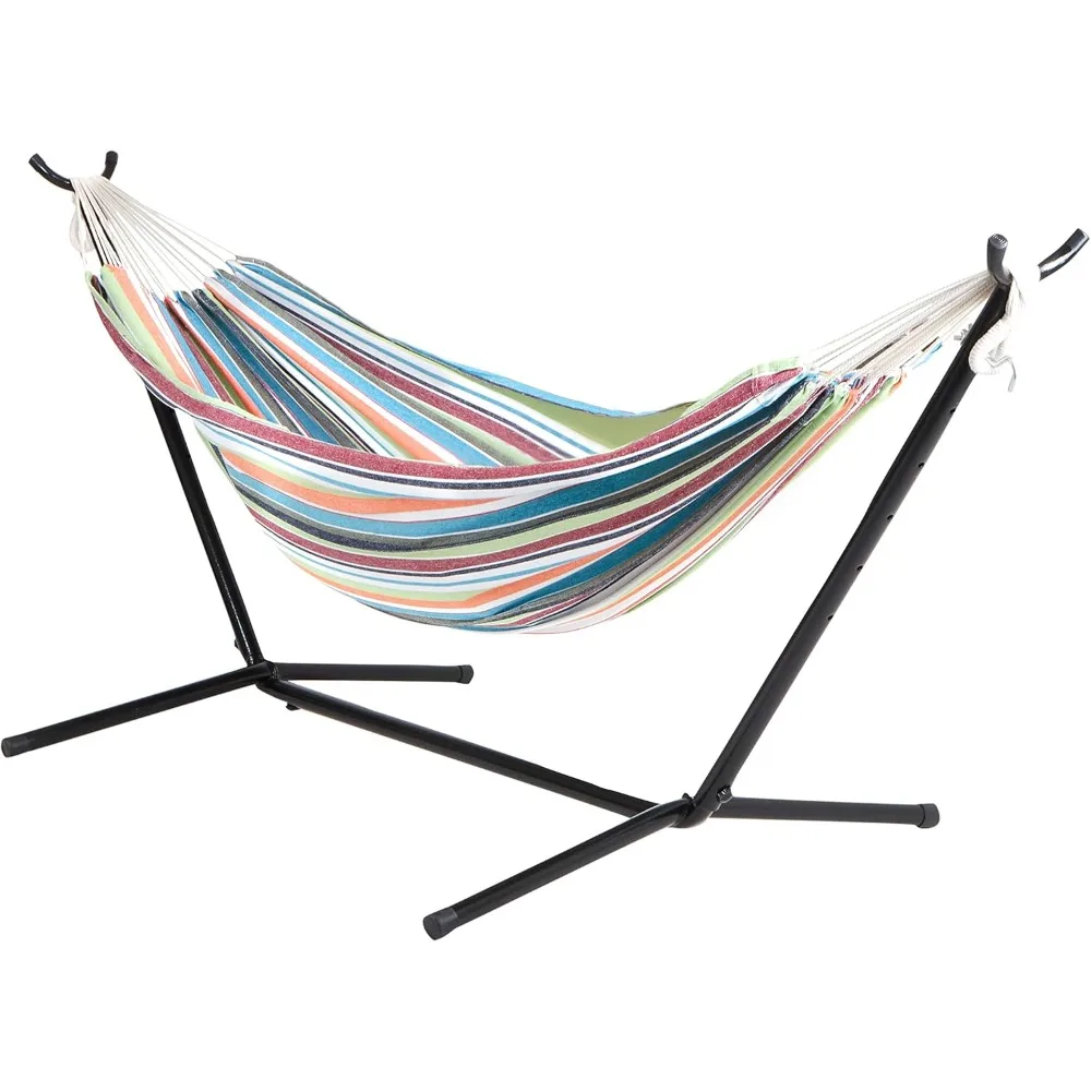 

60" Wide Hammock & Built-in Stand w/Carrying Case & Hanging Hardware Indoor, Outdoor, Poolside, Patio, Backyard Heavy Duty